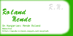 roland mende business card